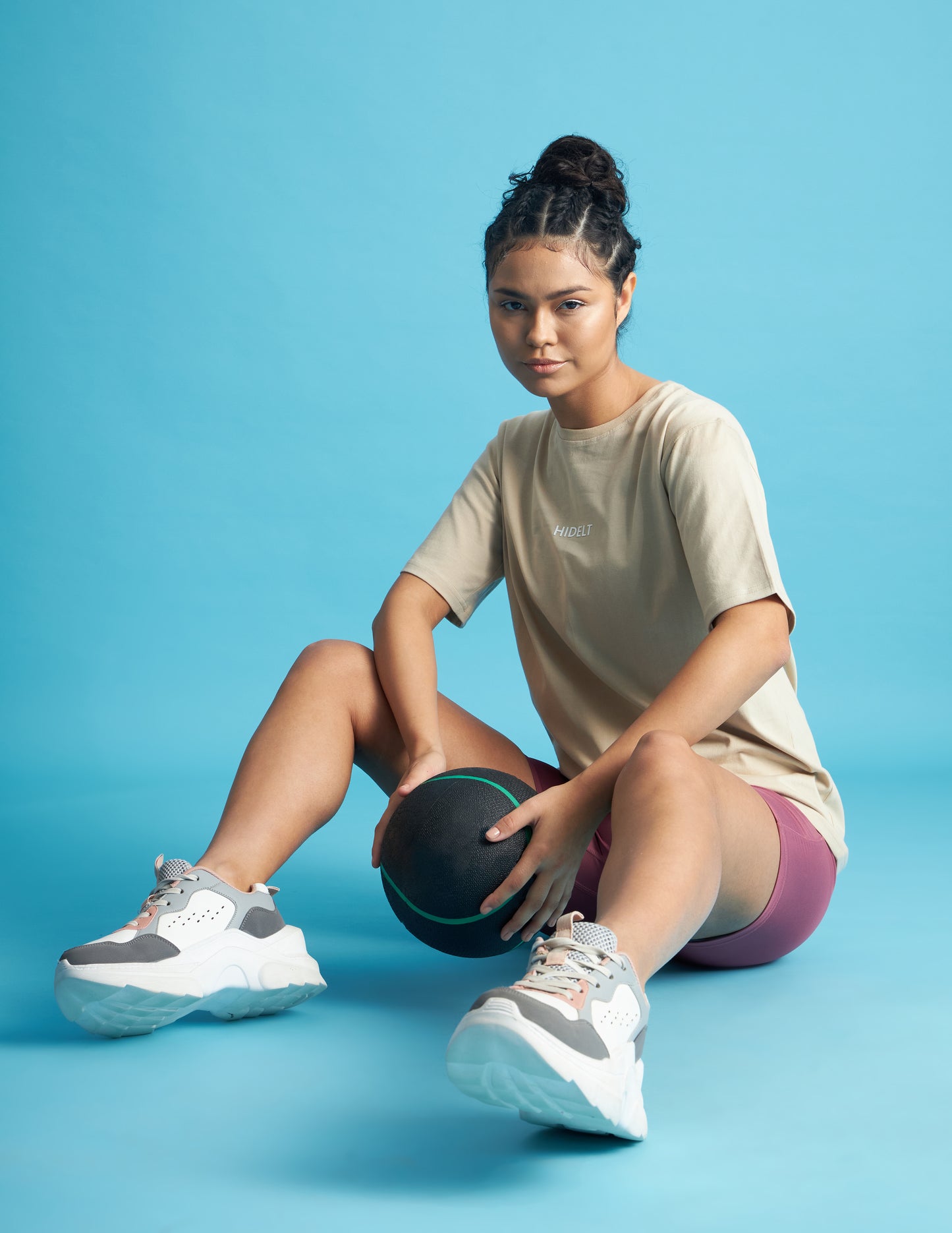 Women Oversized Training T-shirt Toasted Brown