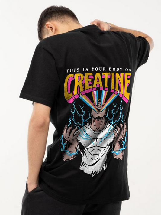 BODY ON CREATINE OVERSIZED T-SHIRT Black