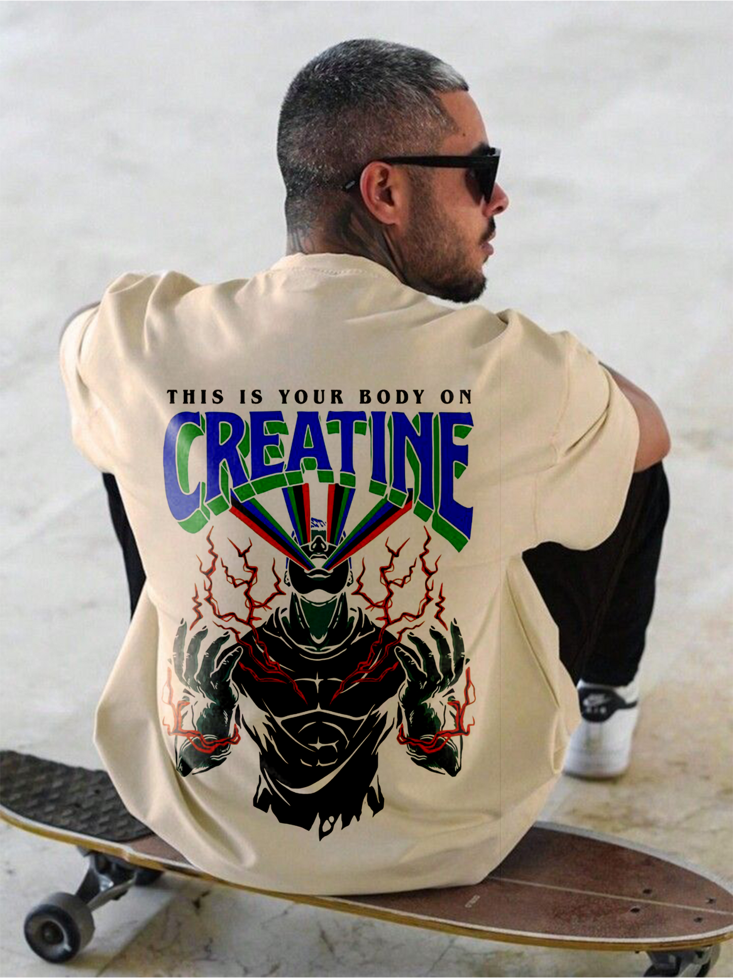 BODY ON CREATINE OVERSIZED T-SHIRT