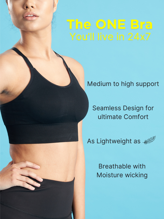 Seamless Sports Bra - Black