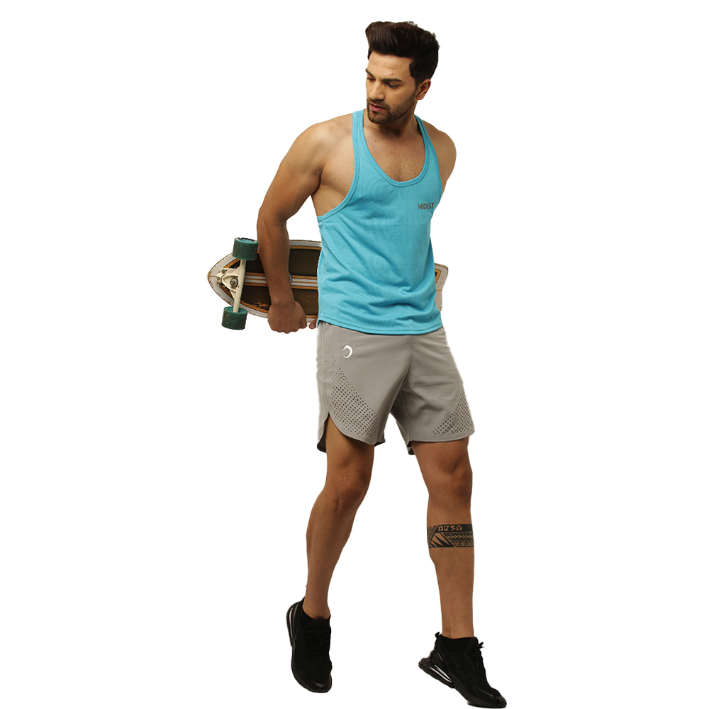 Men s Gym wear Jacquard knit Cool Blue Stringer