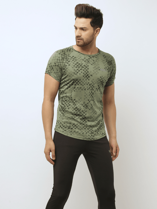 Men's Training T-shirt - Printed Green