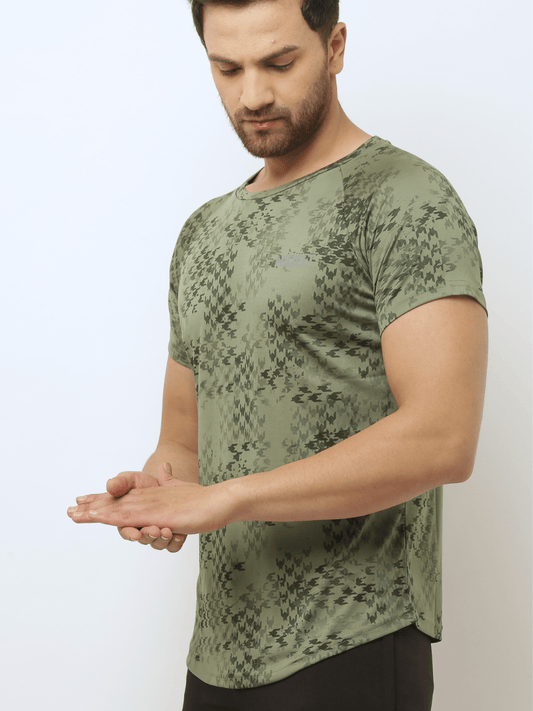 Men's Training T-shirt - Printed Green