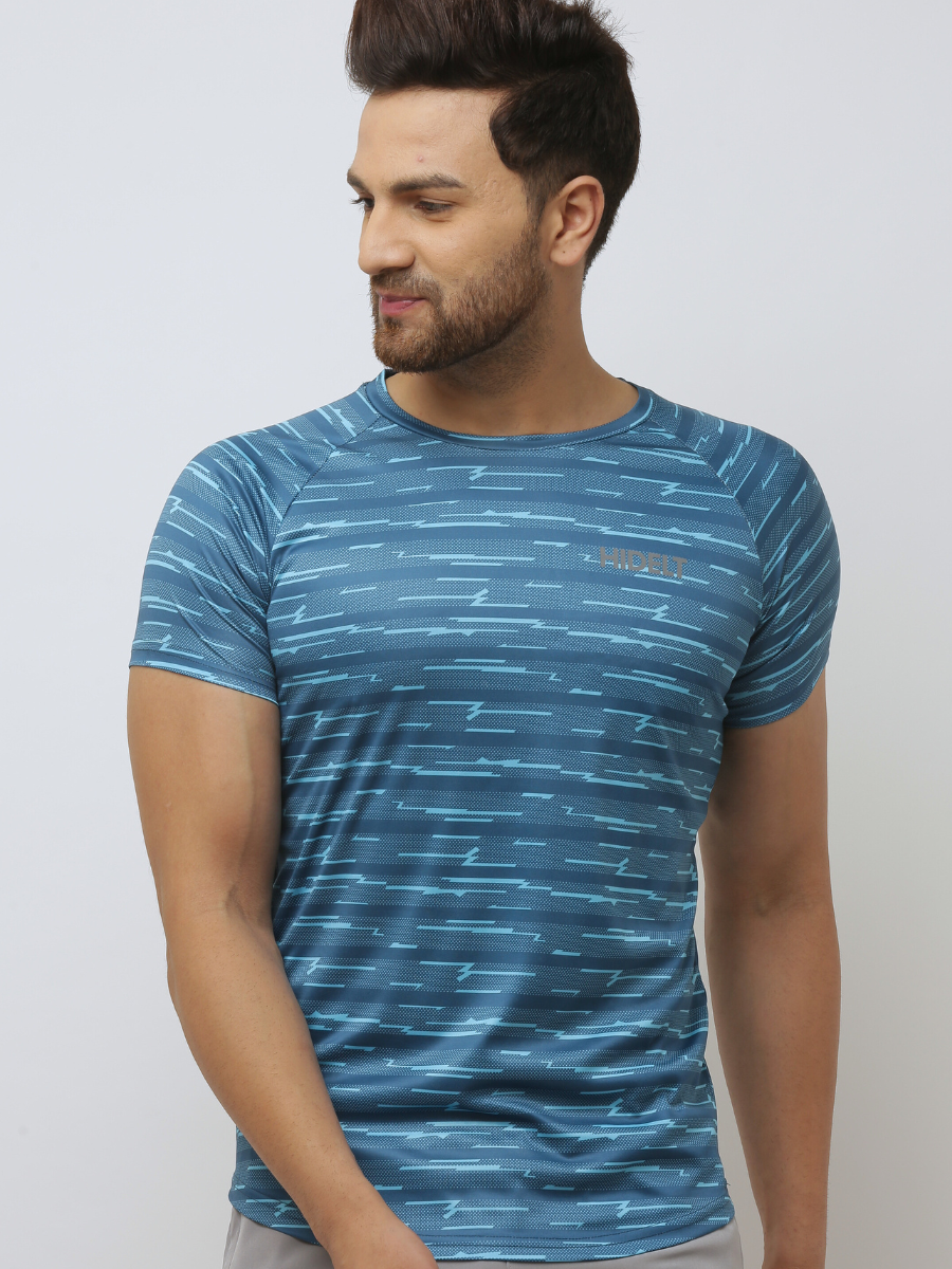 Men's Training T-shirt - Printed Blue