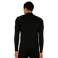 Men's Long Sleeve 1/4 Zipper Polyester Gym workout T-Shirt Black