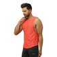 Men's gym Wear Drop Arm Tank - Carrot red color