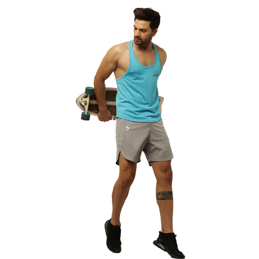 Men's Gym wear Jacquard knit Cool Blue Stringer